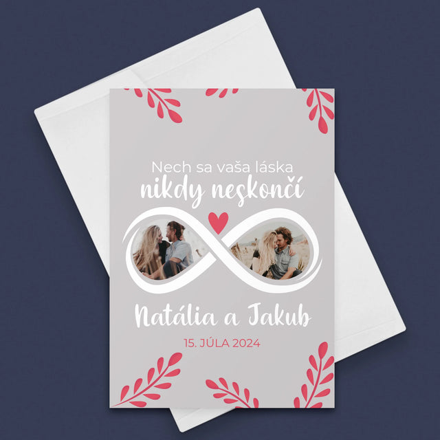 Fotokoláž: Nech Sa Vaša Láska Nikdy Neskončí - Kartička S Prianiami
