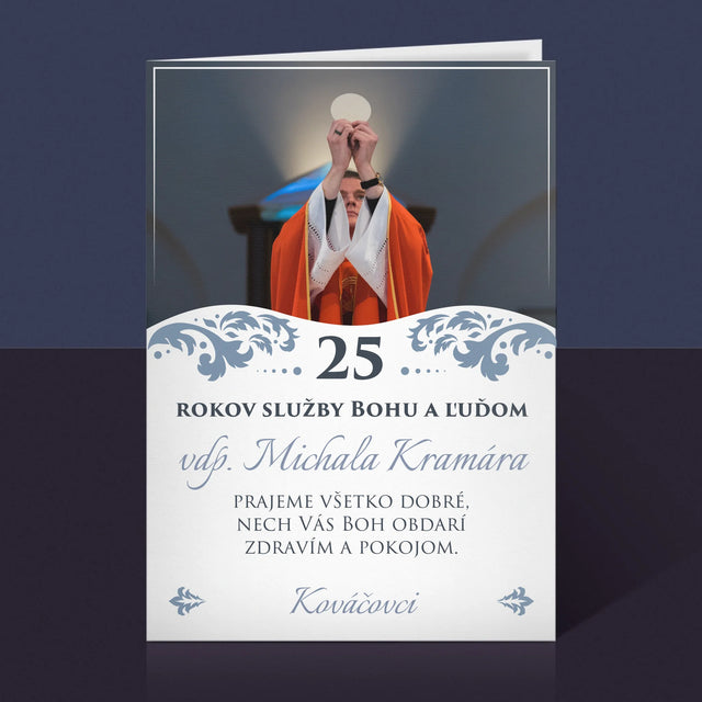 Fotografia A Podpis: Jubileum Služby Bohu A Ľuďom - Kartička S Prianiami
