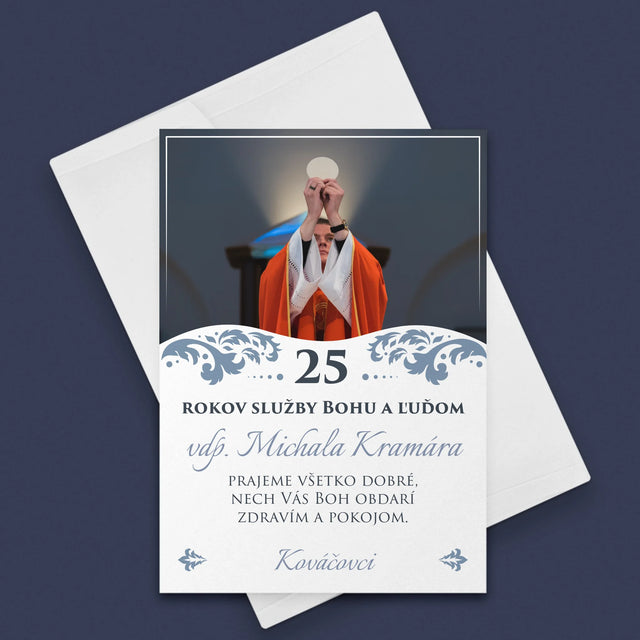 Fotografia A Podpis: Jubileum Služby Bohu A Ľuďom - Kartička S Prianiami