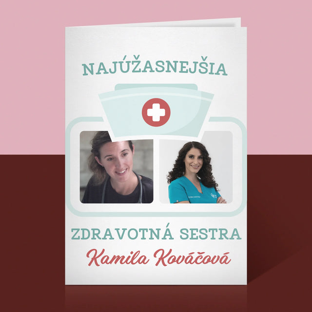 Fotokoláž: Najúžasnejšia Zdravotná Sestra - Kartička S Prianiami