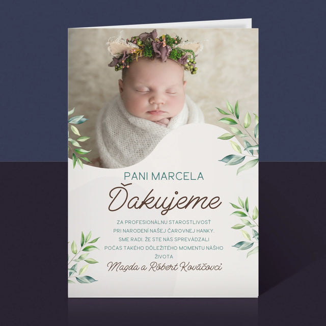 Fotografia A Podpis: Poďakovanie Pre Pôrodnú Asistentku - Kartička S Prianiami