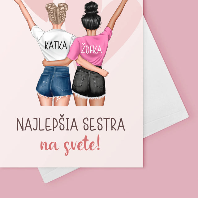 Tvorenie Postavy: Najlepšia Sestra Na Svete - Kartička S Prianiami