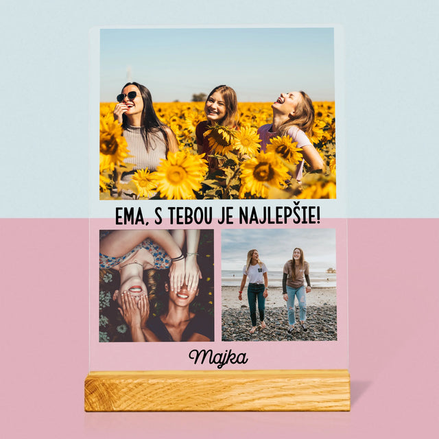 Fotokoláž: Najlepšie Kamarátky - Tlač Na Akrylové Sklo (Vertikálne)