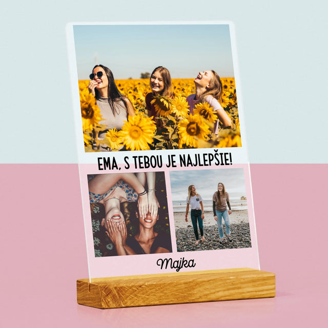 Fotokoláž: Najlepšie Kamarátky - Tlač Na Akrylové Sklo (Vertikálne)