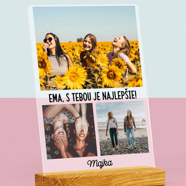 Fotokoláž: Najlepšie Kamarátky - Tlač Na Akrylové Sklo (Vertikálne)