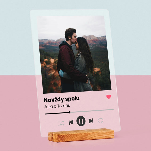 Fotografia A Podpis: Spotify S Tvojou Fotografiou - Tlač Na Akrylové Sklo (Vertikálne)