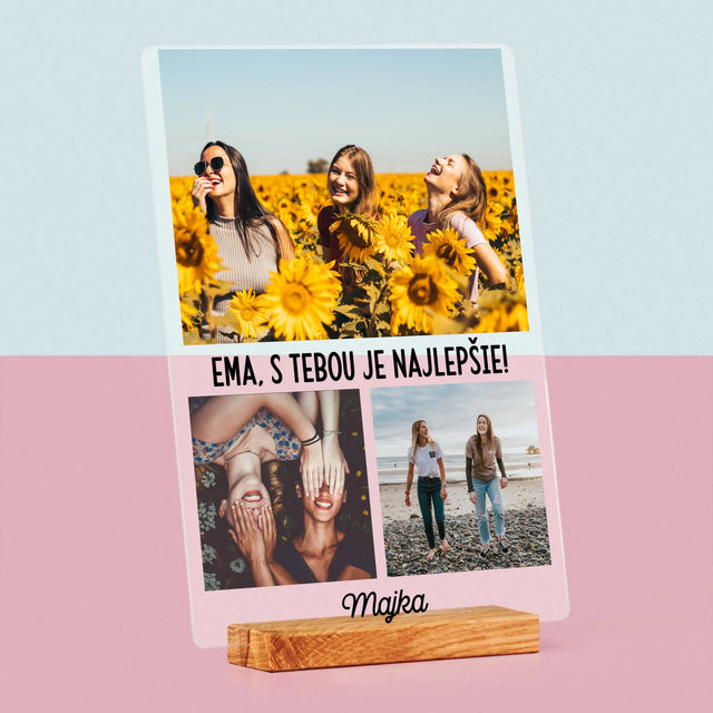 Fotokoláž: Najlepšie Kamarátky - Tlač Na Akrylové Sklo (Vertikálne)