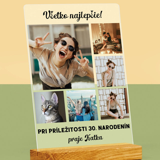 Fotokoláž: Narodeninová Koláž Z Fotografií - Tlač Na Akrylové Sklo (Vertikálne)