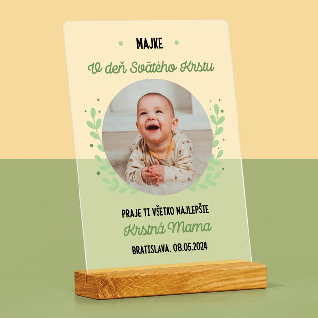 Fotografia A Podpis: Pri Príležitosti Svätého Krstu - Tlač Na Akrylové Sklo (Vertikálne)
