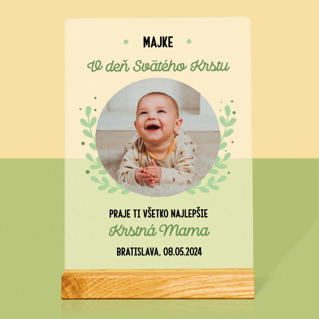 Fotografia A Podpis: Pri Príležitosti Svätého Krstu - Tlač Na Akrylové Sklo (Vertikálne)