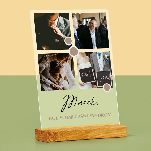 Fotokoláž: Ďakujem Koláž Z Fotiek Pre Svedka - Tlač Na Akrylové Sklo (Vertikálne)