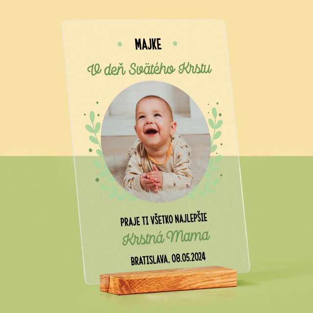 Fotografia A Podpis: Pri Príležitosti Svätého Krstu - Tlač Na Akrylové Sklo (Vertikálne)