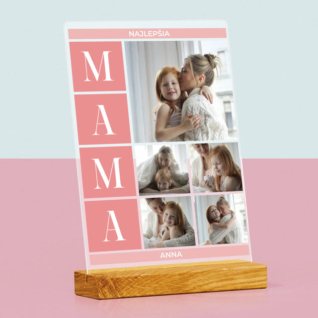 Fotokoláž: Najlepšia Mama Koláž - Tlač Na Akrylové Sklo (Vertikálne)