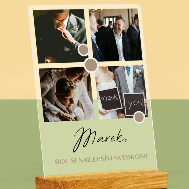 Fotokoláž: Ďakujem Koláž Z Fotiek Pre Svedka - Tlač Na Akrylové Sklo (Vertikálne)