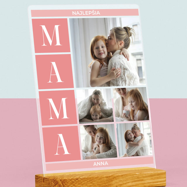 Fotokoláž: Najlepšia Mama Koláž - Tlač Na Akrylové Sklo (Vertikálne)