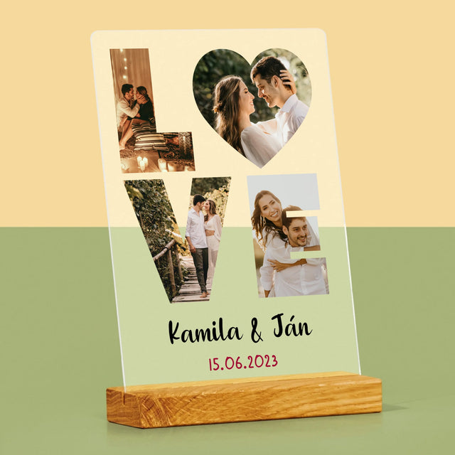 Slovo Z Fotografií: Love Z Tvojich Fotografií - Tlač Na Akrylové Sklo (Vertikálne)