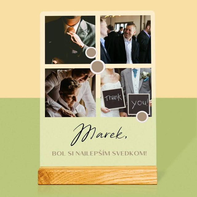 Fotokoláž: Ďakujem Koláž Z Fotiek Pre Svedka - Tlač Na Akrylové Sklo (Vertikálne)