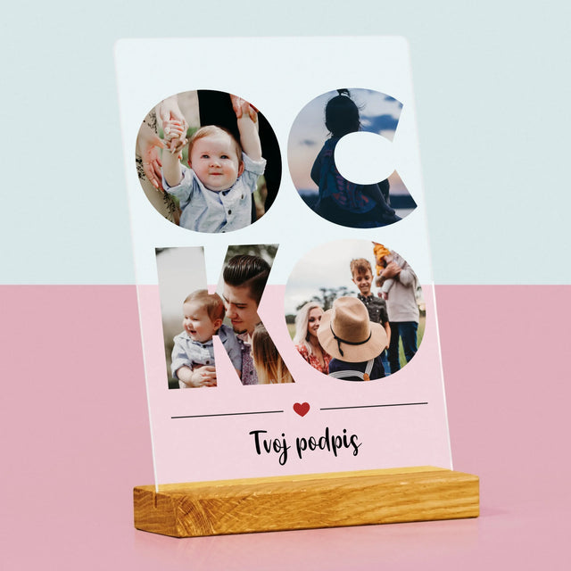 Slovo Z Fotografií: Ocko Z Tvojich Fotografií - Tlač Na Akrylové Sklo (Vertikálne)