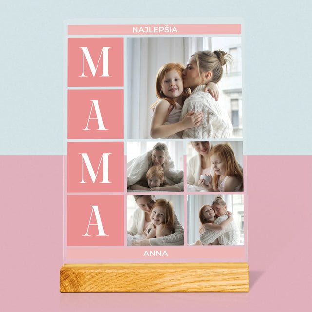 Fotokoláž: Najlepšia Mama Koláž - Tlač Na Akrylové Sklo (Vertikálne)