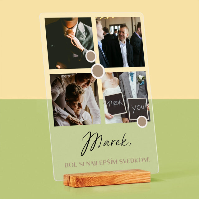 Fotokoláž: Ďakujem Koláž Z Fotiek Pre Svedka - Tlač Na Akrylové Sklo (Vertikálne)