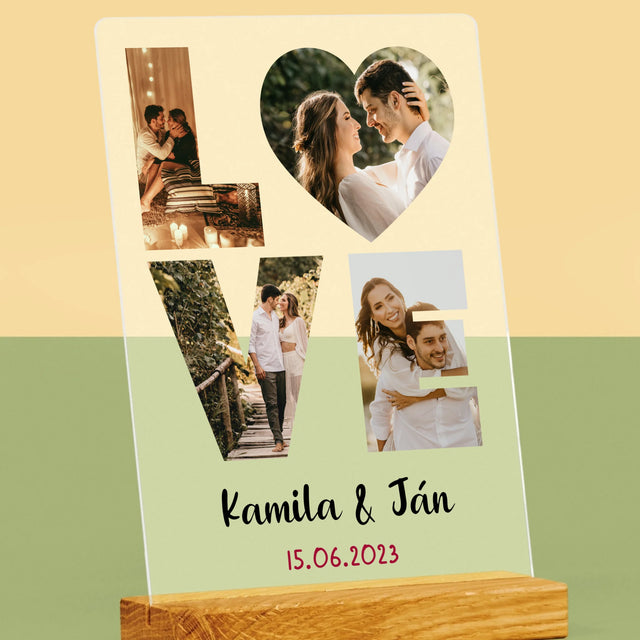 Slovo Z Fotografií: Love Z Tvojich Fotografií - Tlač Na Akrylové Sklo (Vertikálne)