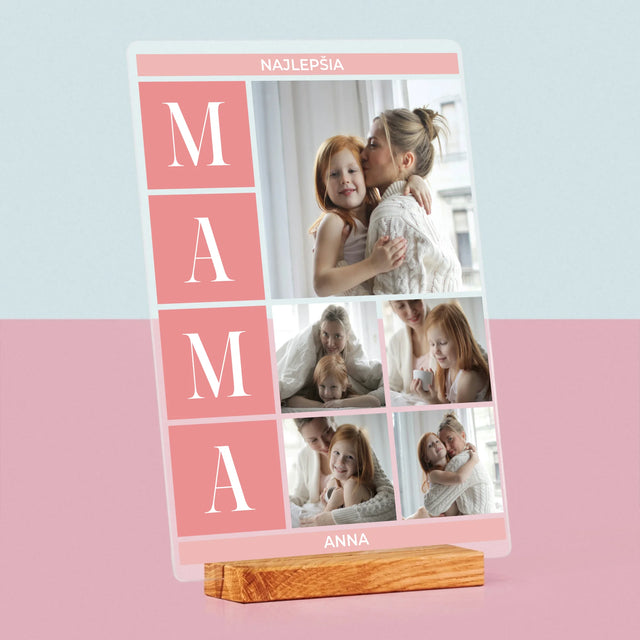 Fotokoláž: Najlepšia Mama Koláž - Tlač Na Akrylové Sklo (Vertikálne)