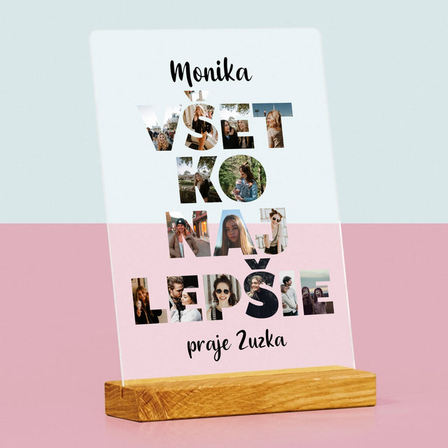 Slovo Z Fotografií: Všetko Najlepšie Z Tvojich Fotografií - Tlač Na Akrylové Sklo (Vertikálne)