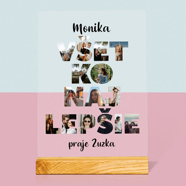 Slovo Z Fotografií: Všetko Najlepšie Z Tvojich Fotografií - Tlač Na Akrylové Sklo (Vertikálne)