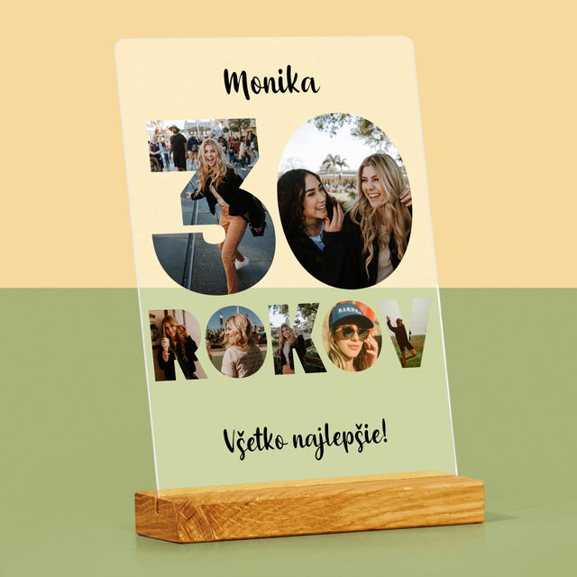 Slovo Z Fotografií: 30 Rokov Z Tvojich Fotografií - Tlač Na Akrylové Sklo (Vertikálne)