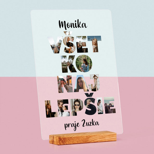 Slovo Z Fotografií: Všetko Najlepšie Z Tvojich Fotografií - Tlač Na Akrylové Sklo (Vertikálne)