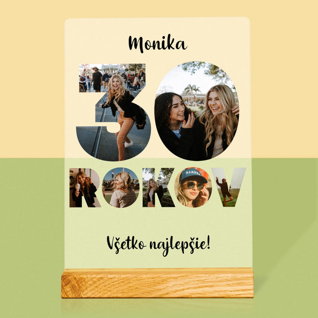 Slovo Z Fotografií: 30 Rokov Z Tvojich Fotografií - Tlač Na Akrylové Sklo (Vertikálne)