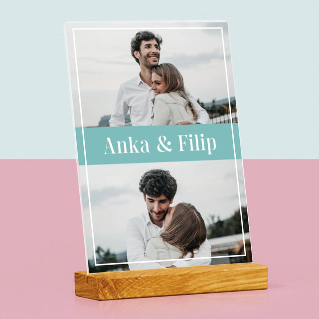 Fotokoláž: Pár Mená - Tlač Na Akrylové Sklo (Vertikálne)