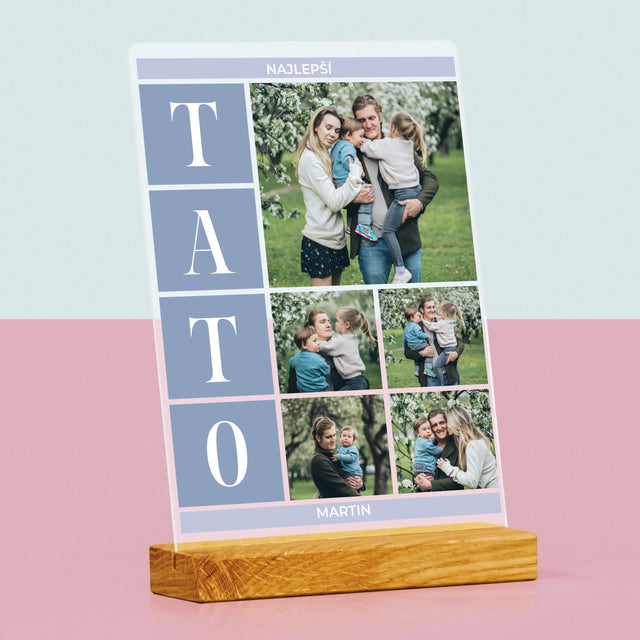 Fotokoláž: Najlepší Tato Koláž - Tlač Na Akrylové Sklo (Vertikálne)