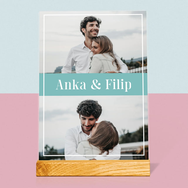 Fotokoláž: Pár Mená - Tlač Na Akrylové Sklo (Vertikálne)