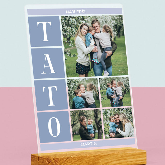 Fotokoláž: Najlepší Tato Koláž - Tlač Na Akrylové Sklo (Vertikálne)