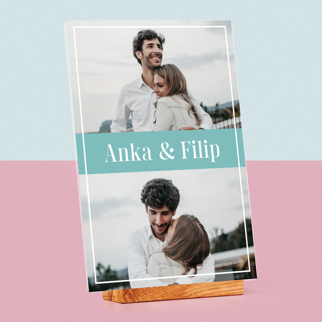 Fotokoláž: Pár Mená - Tlač Na Akrylové Sklo (Vertikálne)