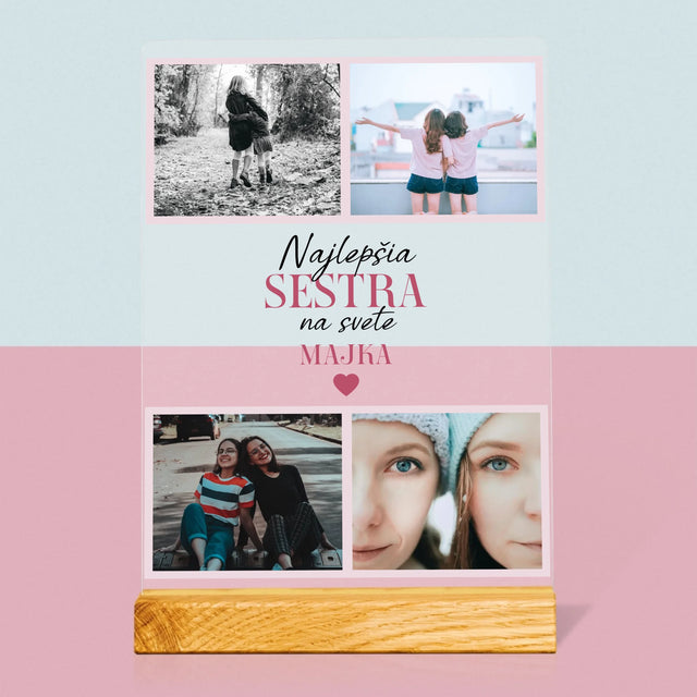Fotokoláž: Najlepšia Sestra - Tlač Na Akrylové Sklo (Vertikálne)
