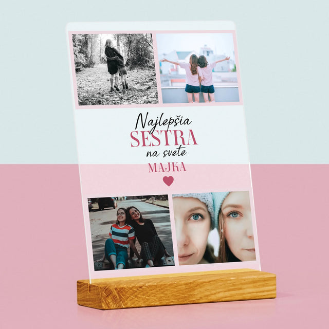 Fotokoláž: Najlepšia Sestra - Tlač Na Akrylové Sklo (Vertikálne)