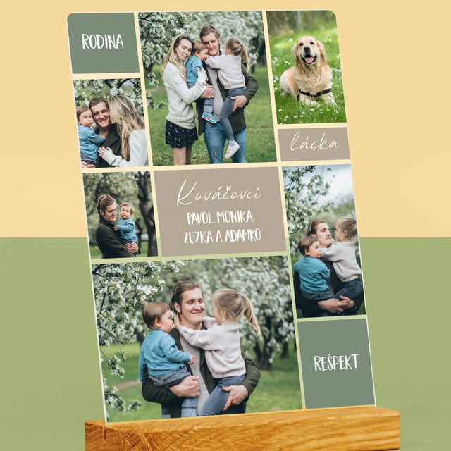Fotokoláž: Rodinná Koláž Z Fotiek - Tlač Na Akrylové Sklo (Vertikálne)