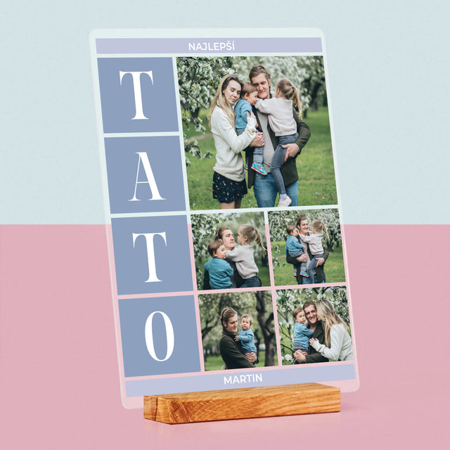 Fotokoláž: Najlepší Tato Koláž - Tlač Na Akrylové Sklo (Vertikálne)