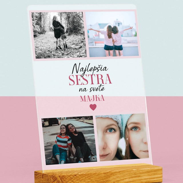Fotokoláž: Najlepšia Sestra - Tlač Na Akrylové Sklo (Vertikálne)