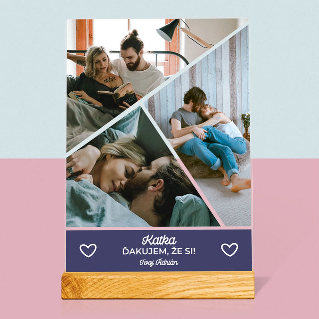 Fotokoláž: Ďakujem, Že Si - Tlač Na Akrylové Sklo (Vertikálne)
