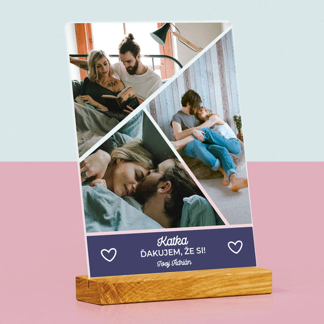 Fotokoláž: Ďakujem, Že Si - Tlač Na Akrylové Sklo (Vertikálne)