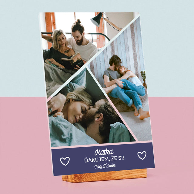 Fotokoláž: Ďakujem, Že Si - Tlač Na Akrylové Sklo (Vertikálne)