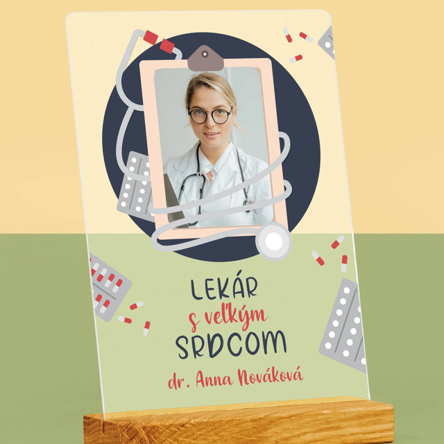 Fotografia A Podpis: Lekár S Veľkým Srdcom - Tlač Na Akrylové Sklo (Vertikálne)
