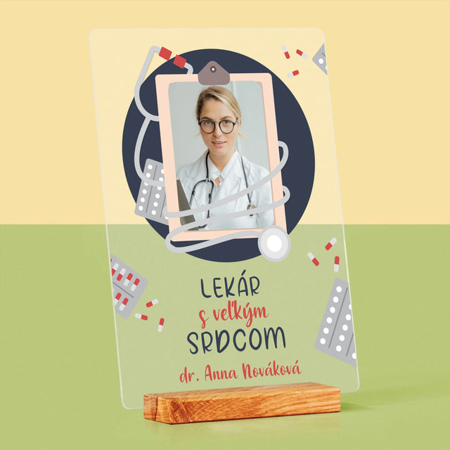 Fotografia A Podpis: Lekár S Veľkým Srdcom - Tlač Na Akrylové Sklo (Vertikálne)