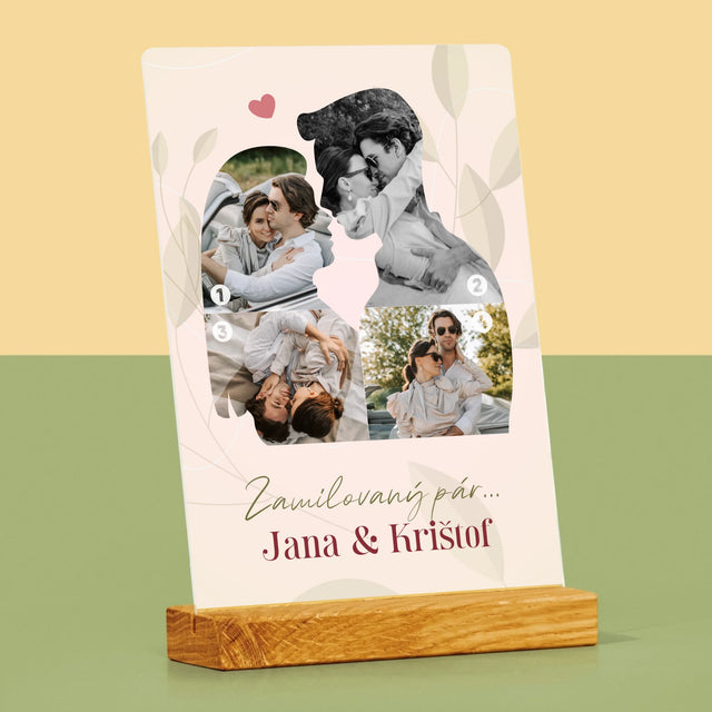 Tvar Z Fotografií: Zamilovaný Pár - Tlač Na Akrylové Sklo (Vertikálne)