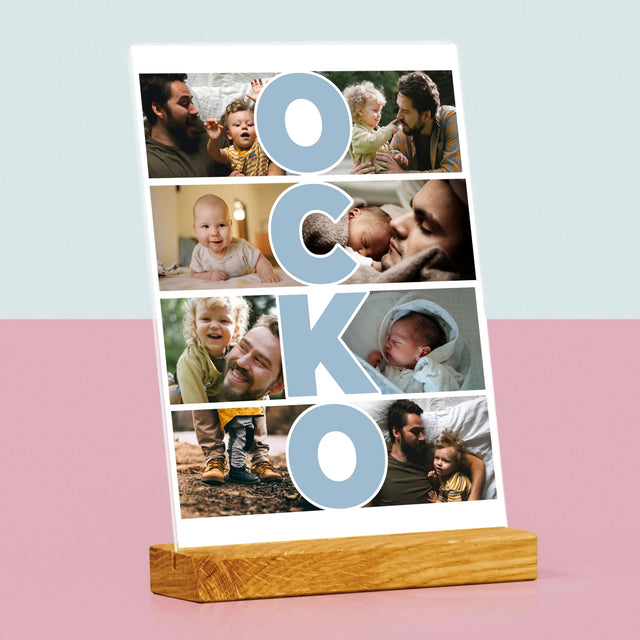 Fotokoláž: Nápis Ocko - Tlač Na Akrylové Sklo (Vertikálne)