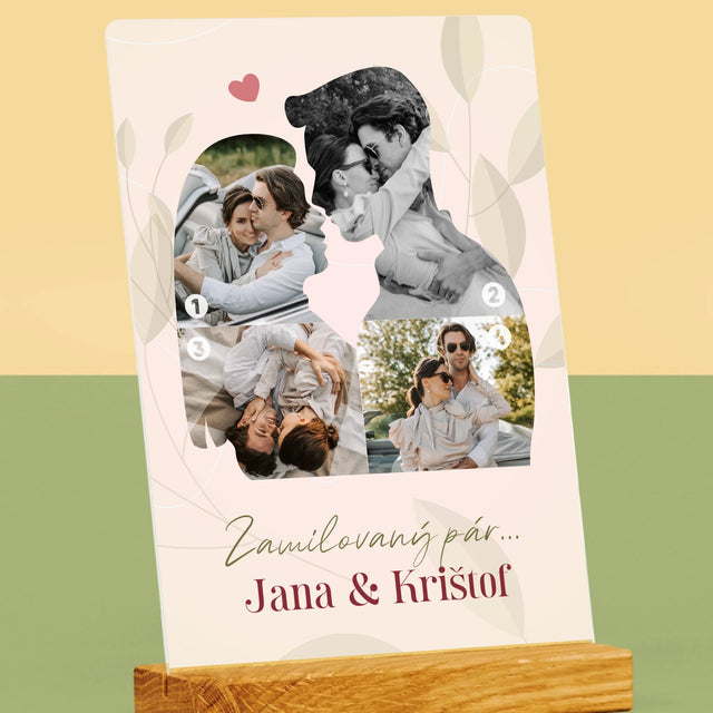 Tvar Z Fotografií: Zamilovaný Pár - Tlač Na Akrylové Sklo (Vertikálne)