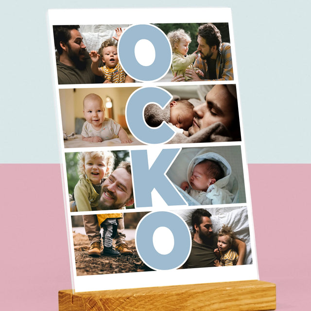 Fotokoláž: Nápis Ocko - Tlač Na Akrylové Sklo (Vertikálne)